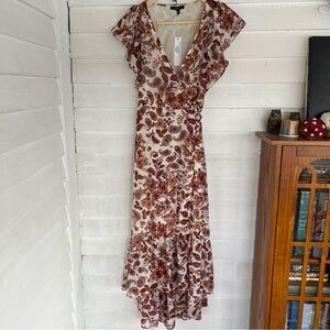 Anthropologie DREW vanilla vintage garden wrap dress